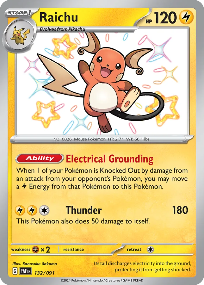 Raichu #132 Paldean Fates Pokemon card
