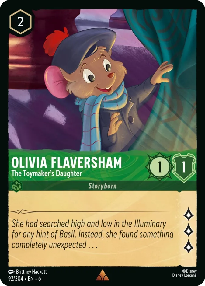 Olivia Flaversham #92 Azurite Sea Disney Lorcana card