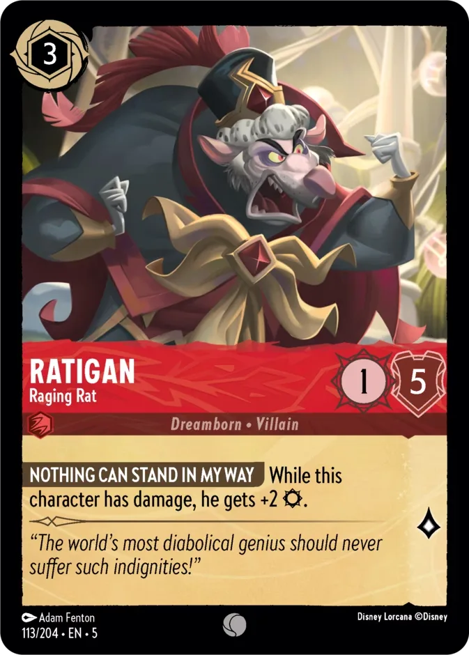 Ratigan #113 Shimmering Skies Disney Lorcana card