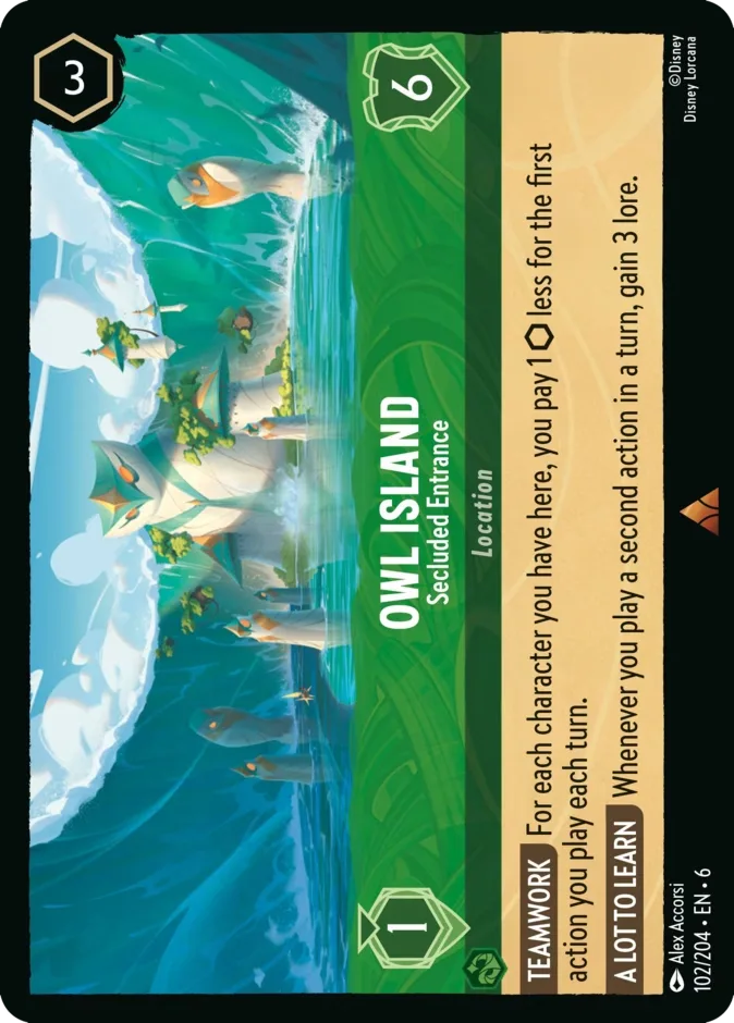 Owl's Island #102 Azurite Sea Disney Lorcana card