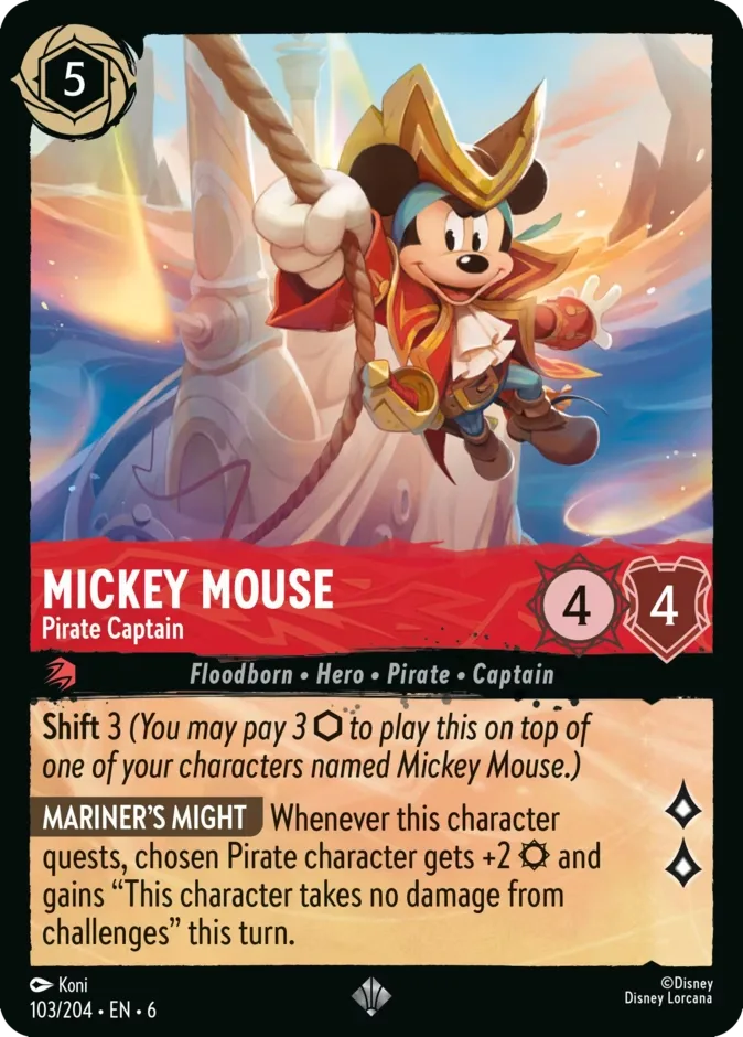 Mickey Mouse #103 Azurite Sea Disney Lorcana card