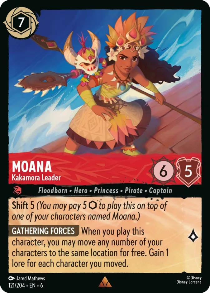 Moana #121 Azurite Sea Disney Lorcana card