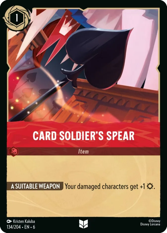 Card Soldier's Spear #134 Azurite Sea Disney Lorcana card
