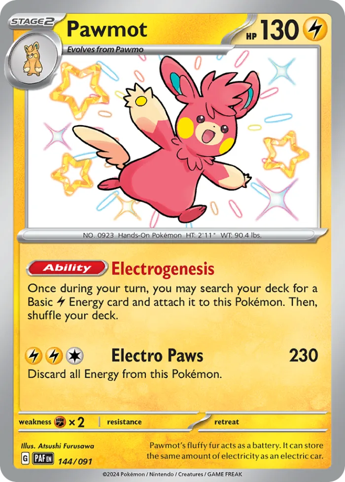 Pawmot #144 Paldean Fates Pokemon card