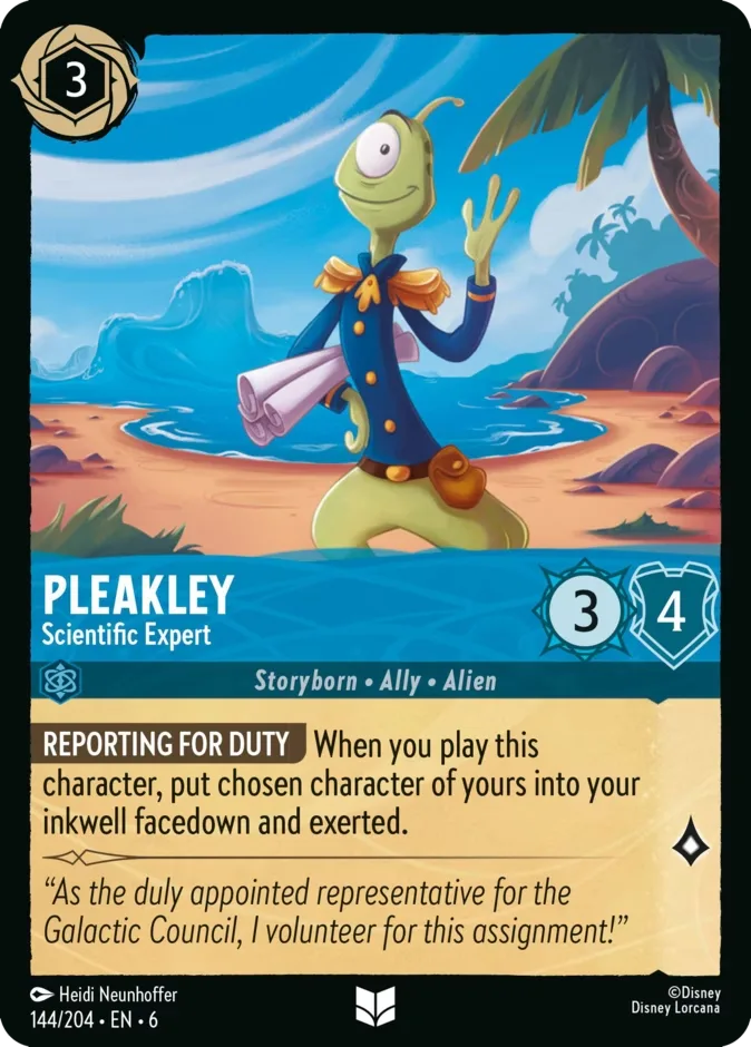 Pleakley #144 Azurite Sea Disney Lorcana card
