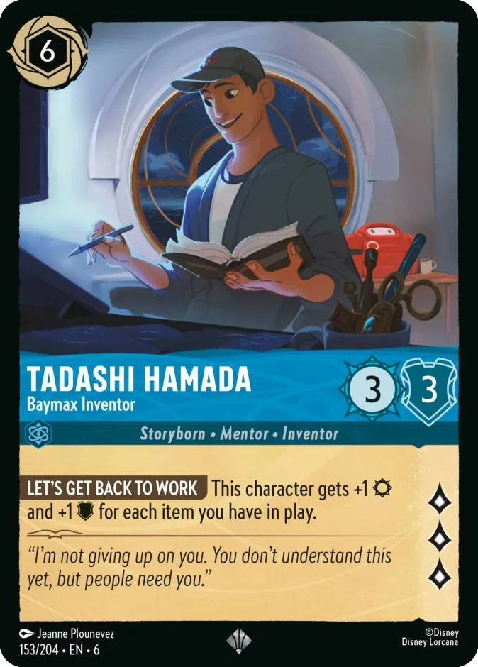 Tadashi Hamada #153 Azurite Sea Disney Lorcana card