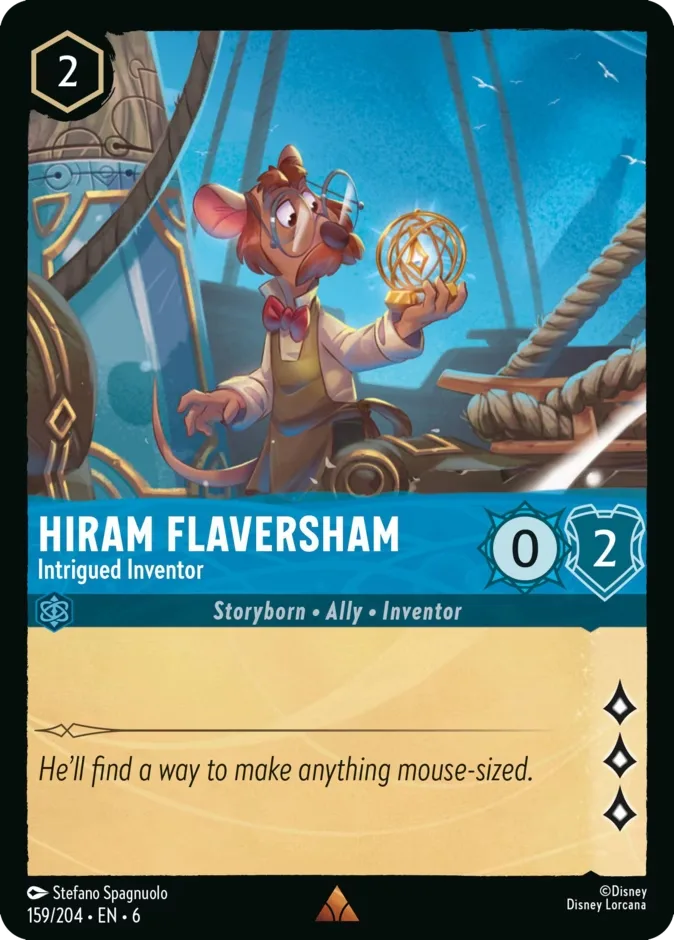 Hiram Flaversham #159 Azurite Sea Disney Lorcana card