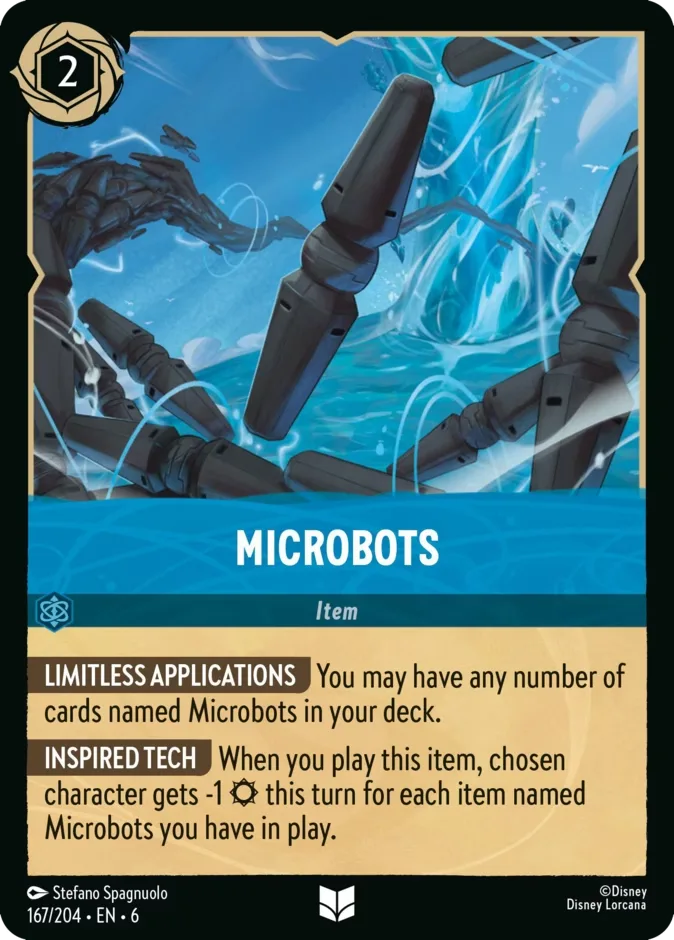 Microbots #167 Azurite Sea Disney Lorcana card