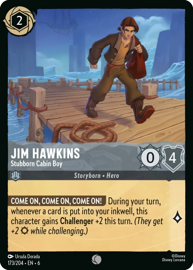 Jim Hawkins #173 Azurite Sea Disney Lorcana card