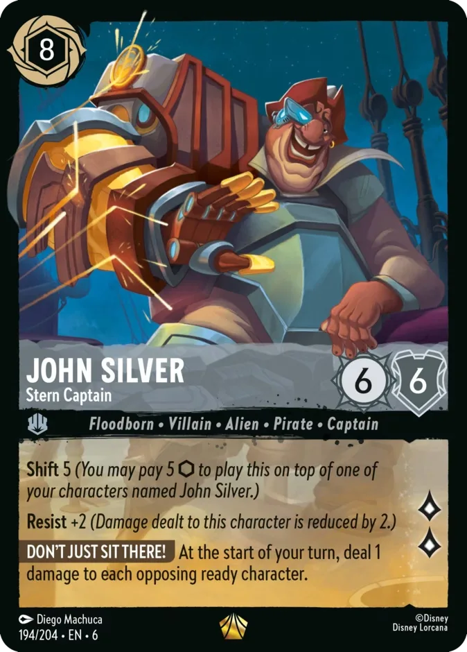 John Silver #194 Azurite Sea Disney Lorcana card