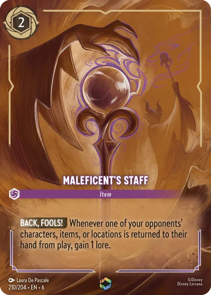 Maleficent's Staff #210 Azurite Sea Disney Lorcana card