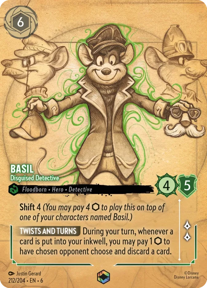 Basil #212 Azurite Sea Disney Lorcana card