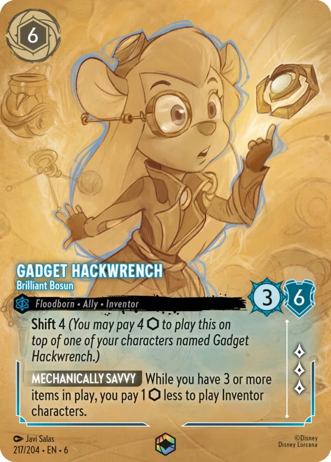 Gadget Hackwrench #217 Azurite Sea Disney Lorcana card