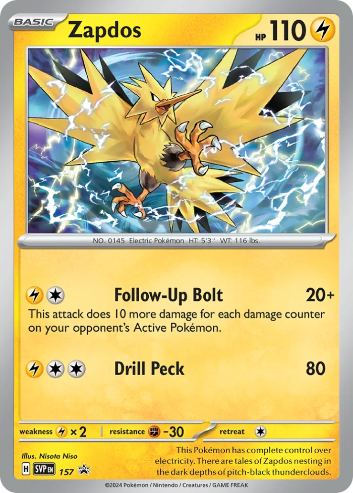 Zapdos #SVP 157 SV Black Star Promos Pokemon card