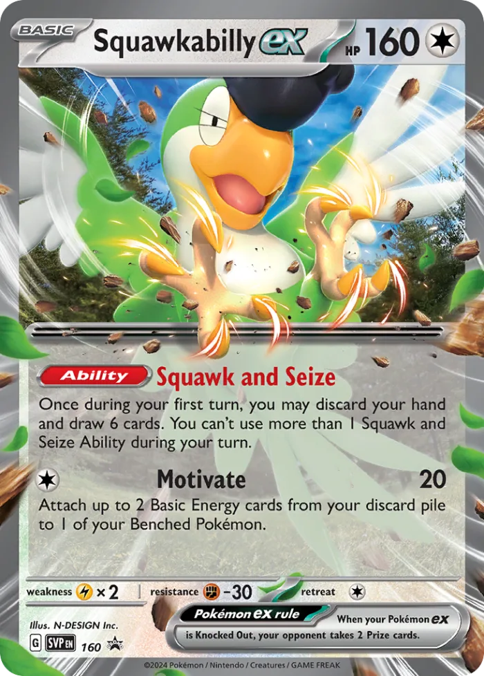 Squawkabilly ex #SVP 160 SV Black Star Promos Pokemon card