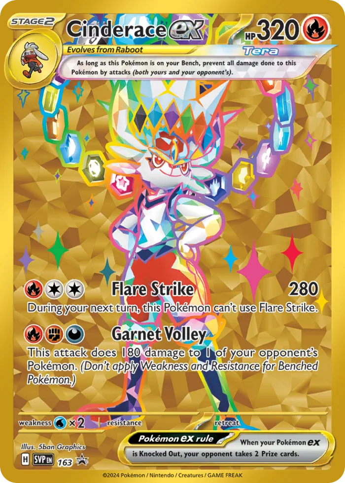 Cinderace ex #SVP 163 SV Black Star Promos Pokemon card