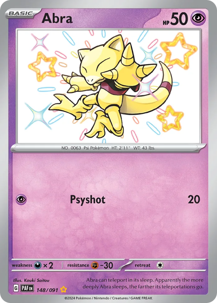 Abra #148 Paldean Fates Pokemon card