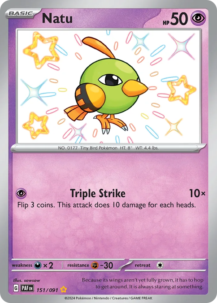 Natu #151 Paldean Fates Pokemon card
