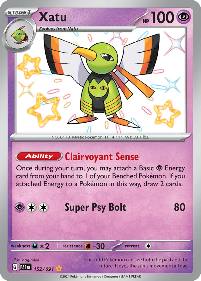 Xatu #152 Paldean Fates Pokemon card