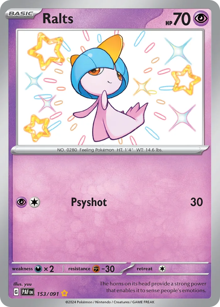Ralts #153 Paldean Fates Pokemon card