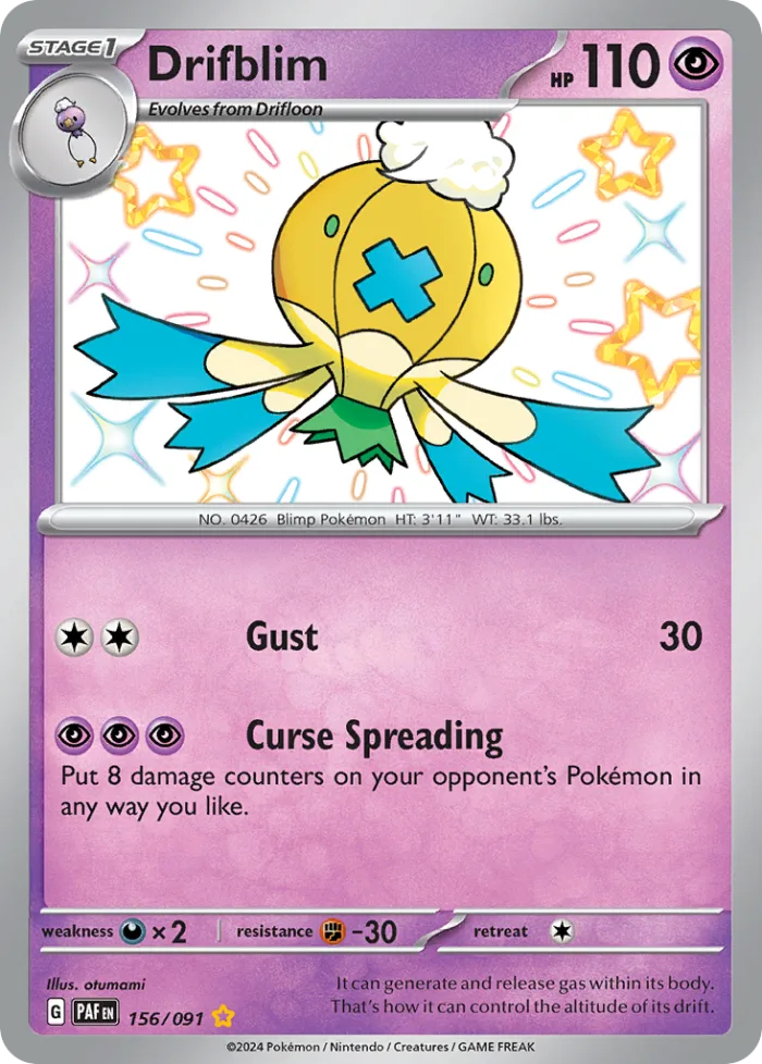 Drifblim #156 Paldean Fates Pokemon card