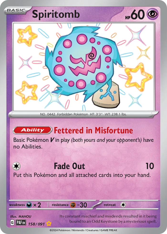 Spiritomb #158 Paldean Fates Pokemon card