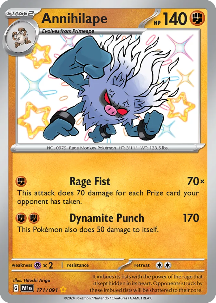 Annihilape #171 Paldean Fates Pokemon card