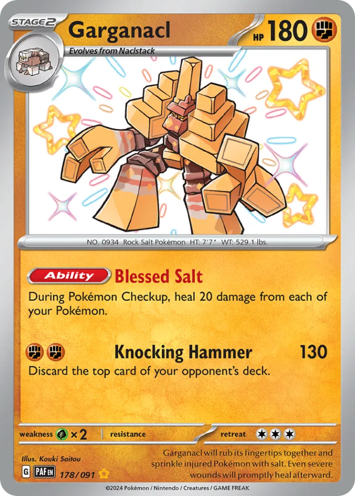 Garganacl #178 Paldean Fates Pokemon card