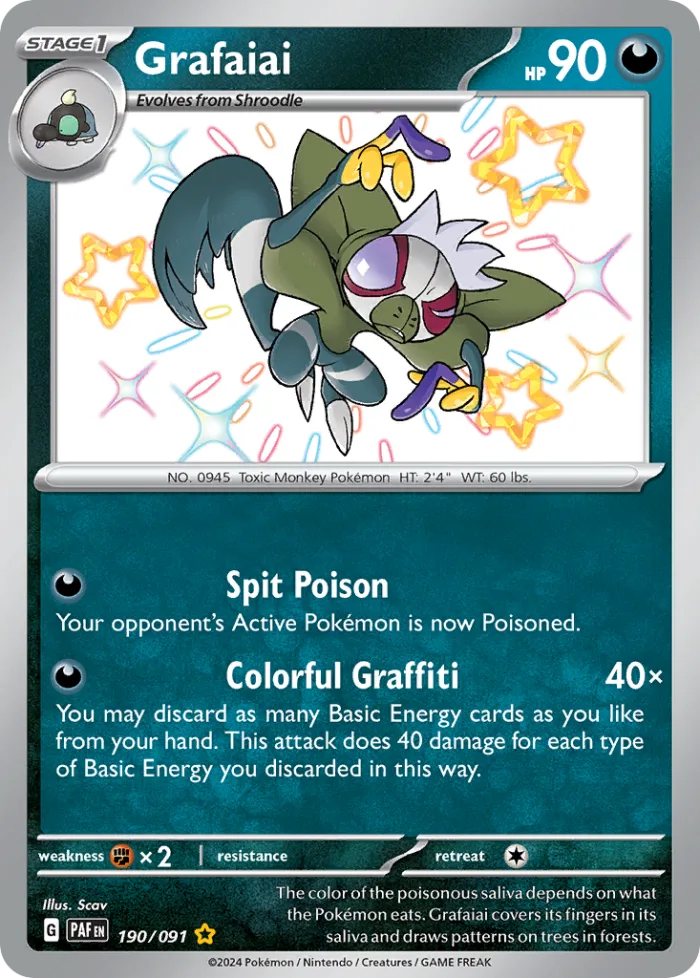 Grafaiai #190 Paldean Fates Pokemon card