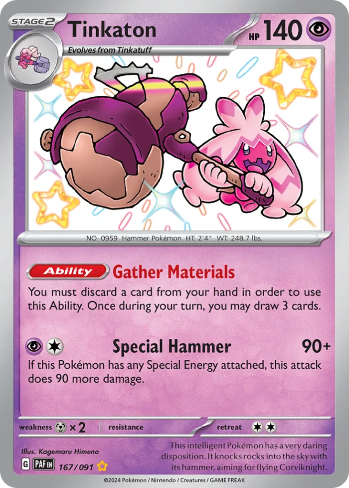 Tinkaton #167 Paldean Fates Pokemon card