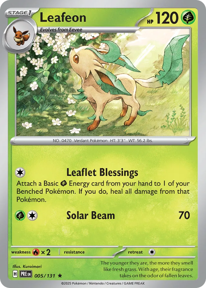 Leafeon #5 Prismatic Evolutions Pokemon card