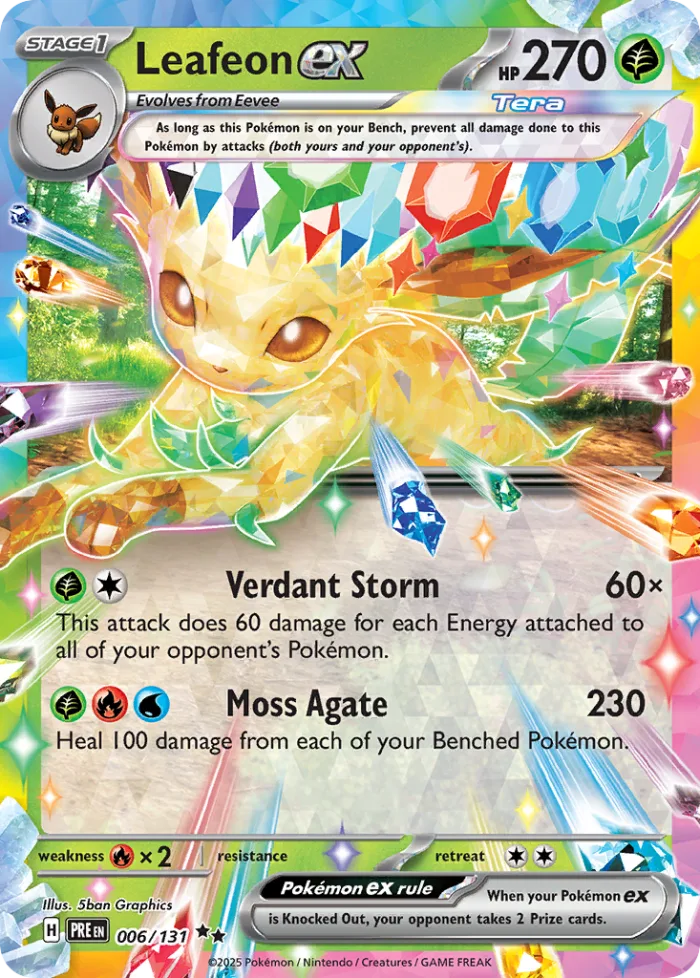 Leafeon ex #6 Prismatic Evolutions Pokemon card