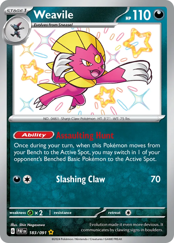 Weavile #183 Paldean Fates Pokemon card