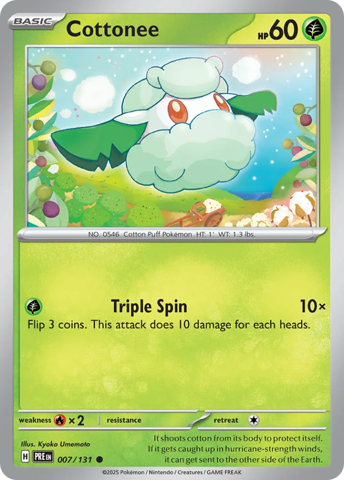 Cottonee #7 Prismatic Evolutions Pokemon card