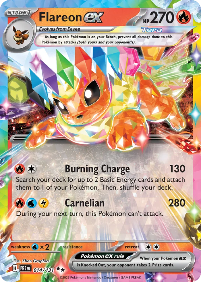 Flareon ex #14 Prismatic Evolutions Pokemon card