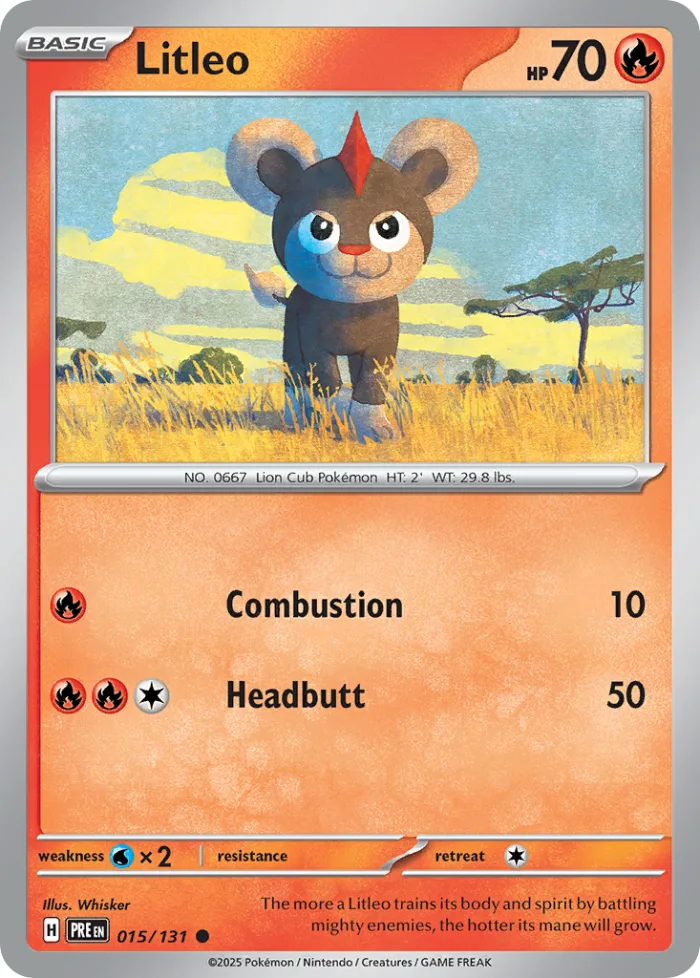 Litleo #15 Prismatic Evolutions Pokemon card