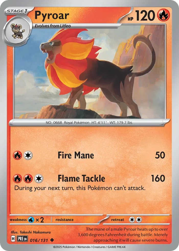 Pyroar #16 Prismatic Evolutions Pokemon card