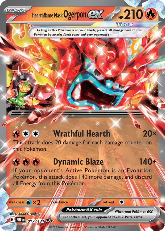 Hearthflame Mask Ogerpon ex #17 Prismatic Evolutions Pokemon card