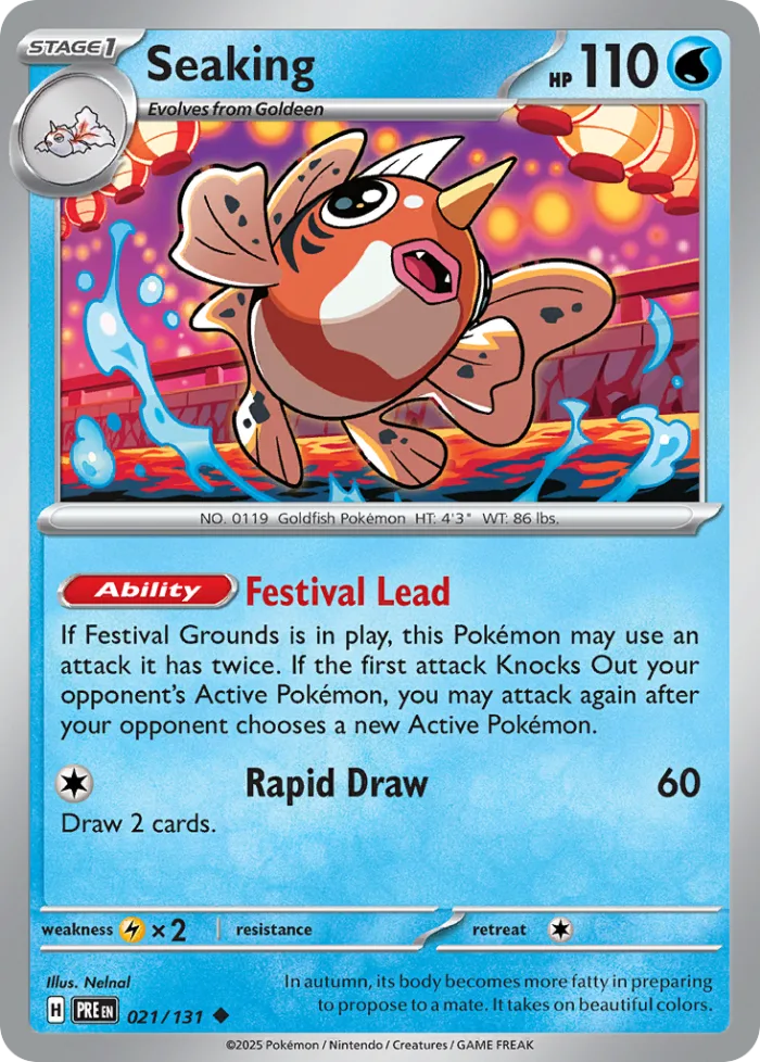 Seaking #21 Prismatic Evolutions Pokemon card