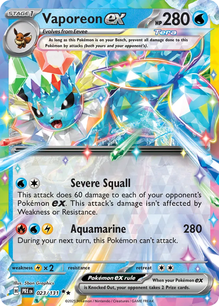 Vaporeon ex #23 Prismatic Evolutions Pokemon card