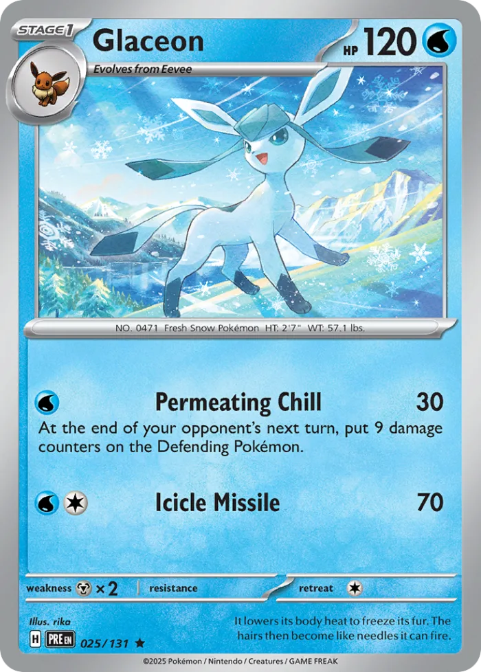 Glaceon #25 Prismatic Evolutions Pokemon card