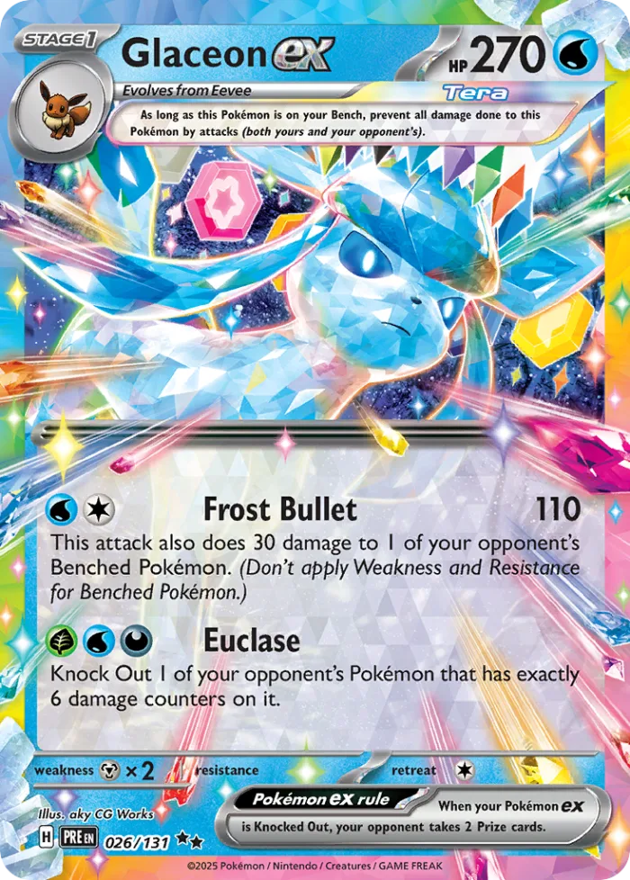 Glaceon ex #26 Prismatic Evolutions Pokemon card