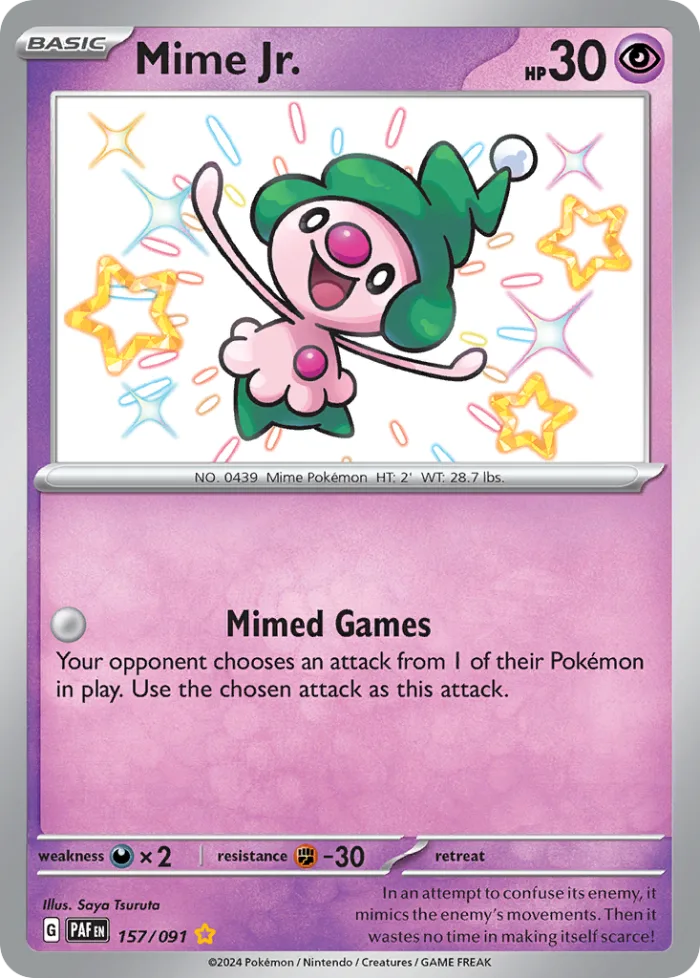 Mime Jr. #157 Paldean Fates Pokemon card