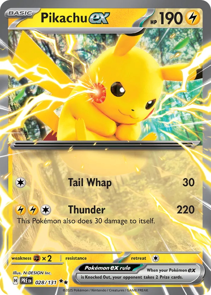 Pikachu ex #28 Prismatic Evolutions Pokemon card