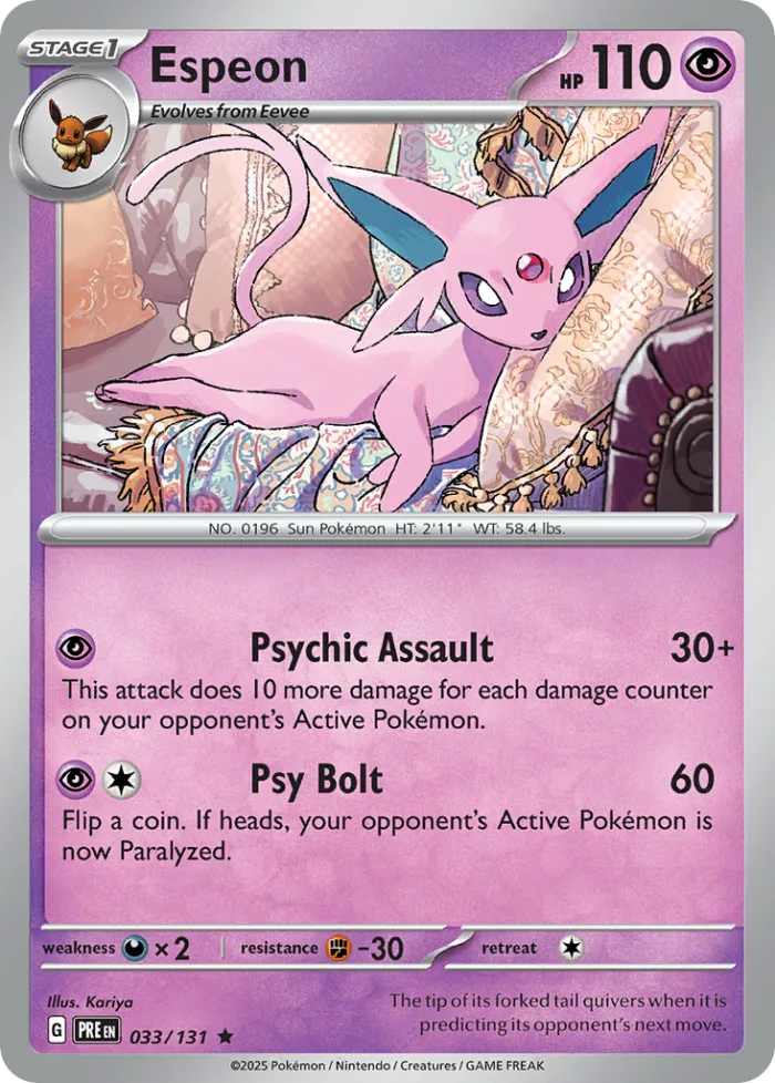 Espeon #33 Prismatic Evolutions Pokemon card