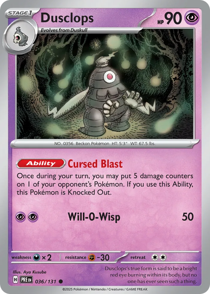 Dusclops #36 Prismatic Evolutions Pokemon card