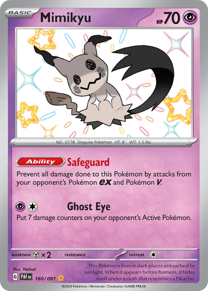 Mimikyu #160 Paldean Fates Pokemon card
