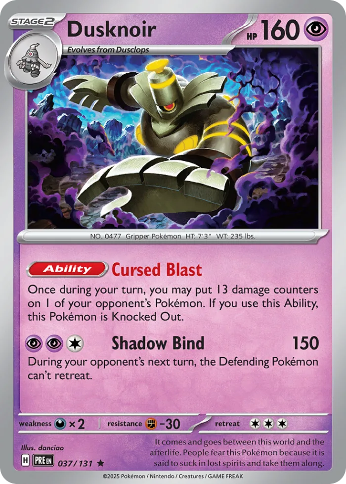 Dusknoir #37 Prismatic Evolutions Pokemon card