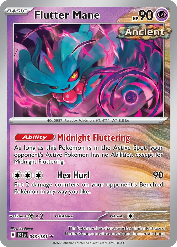 Flutter Mane #43 Prismatic Evolutions Pokemon card