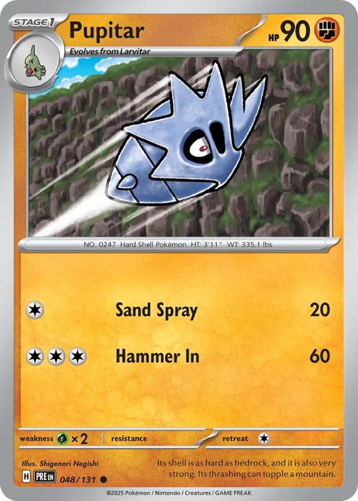 Pupitar #48 Prismatic Evolutions Pokemon card